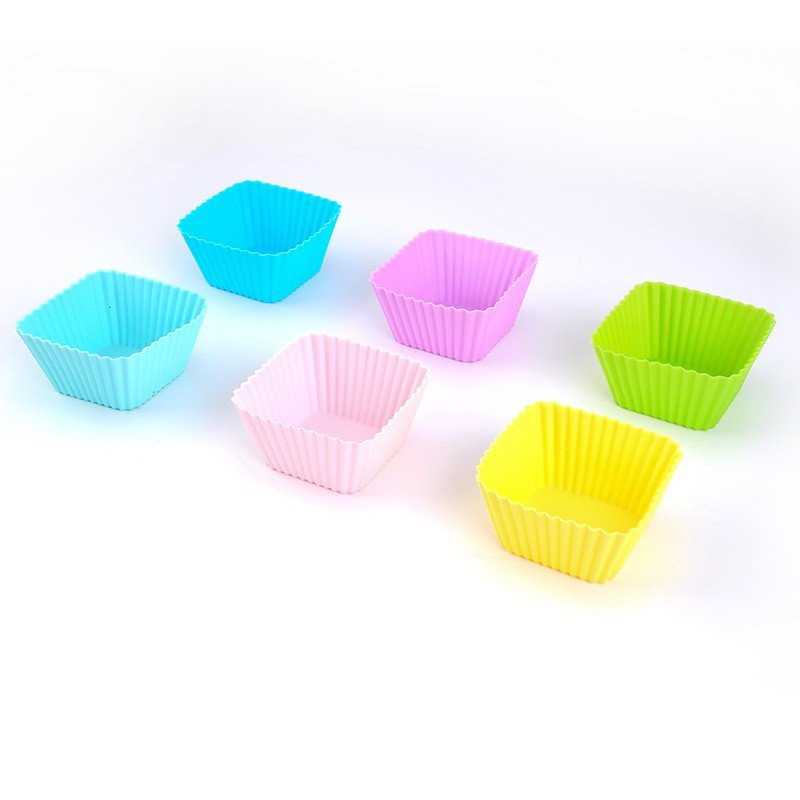 Set 6 khuôn làm bánh bông lan, cupcake muffin - bằng silicon