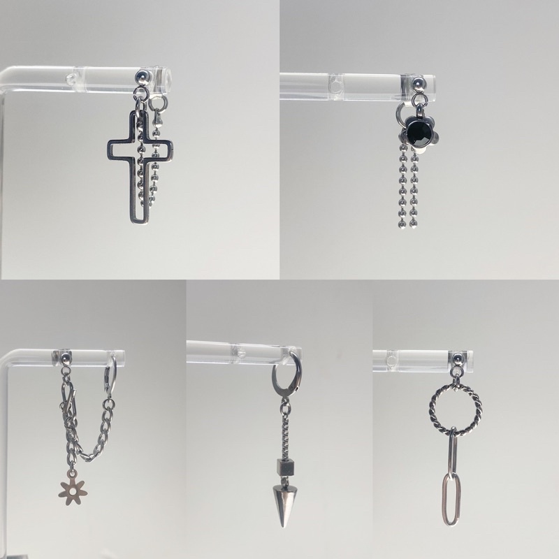 Chiếc bông tai thép titan đơn giản cho nam và nữ / E35