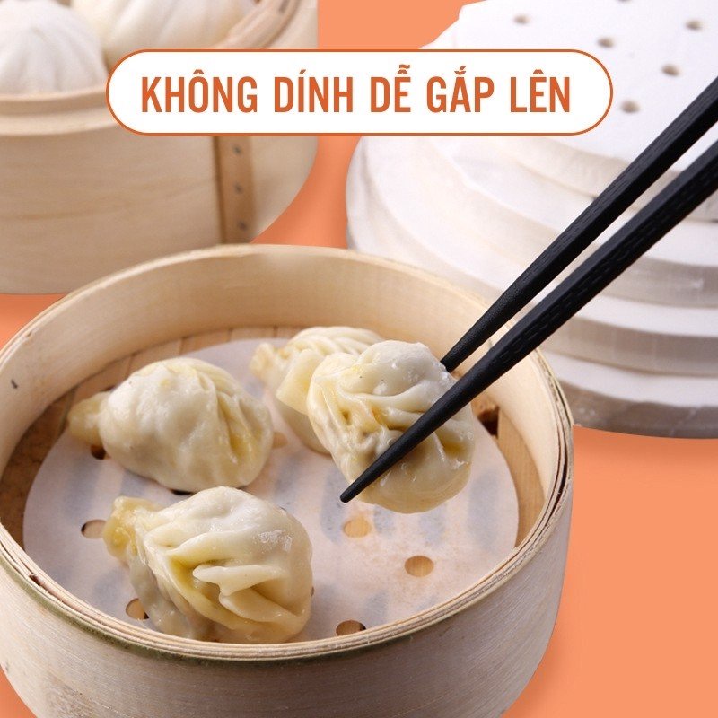 Set 100 tờ giấy nến đục lỗ dùng cho nồi chiên không dầu, giấy thấm dầu, giấy nến nướng, hấp bánh tiện dụng