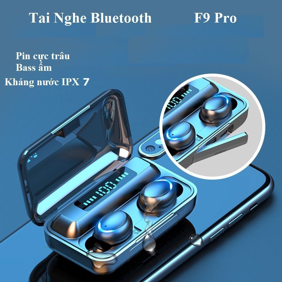 A+🔥 Tai Nghe Không Dây Bluetooth TWS F9 Chơi Game/Gaming Chống Ồn Có Mic In Ear Cho Điện Thoại Apple iPhone Xiaomi OPPO