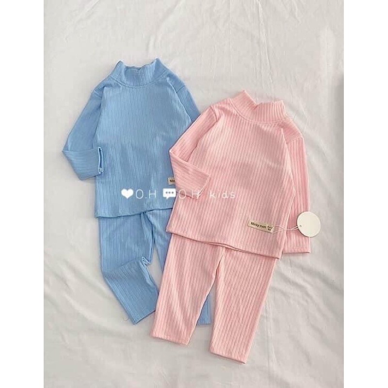 HÀNG LOẠI 1Bộ len tăm trơn cổ 3p cho bé