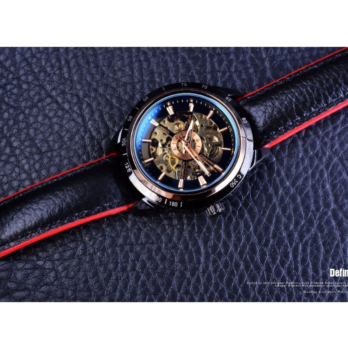 Đồng hồ nam Forsining A1 cơ lộ máy dây da kiểu dáng thể thao | BigBuy360 - bigbuy360.vn