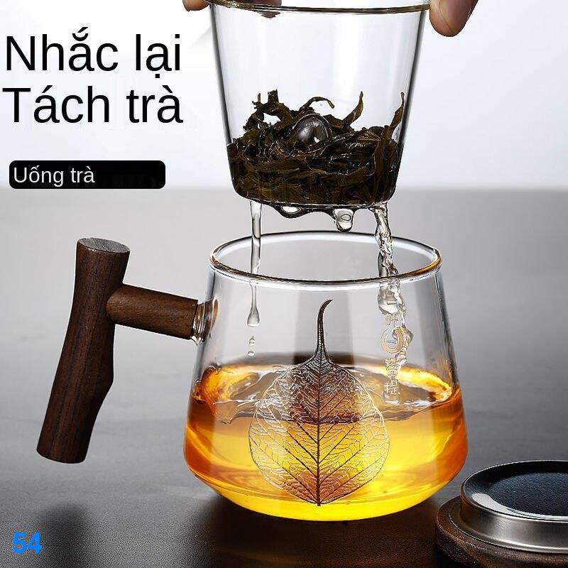 2021 ✾Cốc thủy tinh chịu nhiệt tách nước trà văn phòng cá nhân lọc hộ gia đình hoa có nắp quà tặng