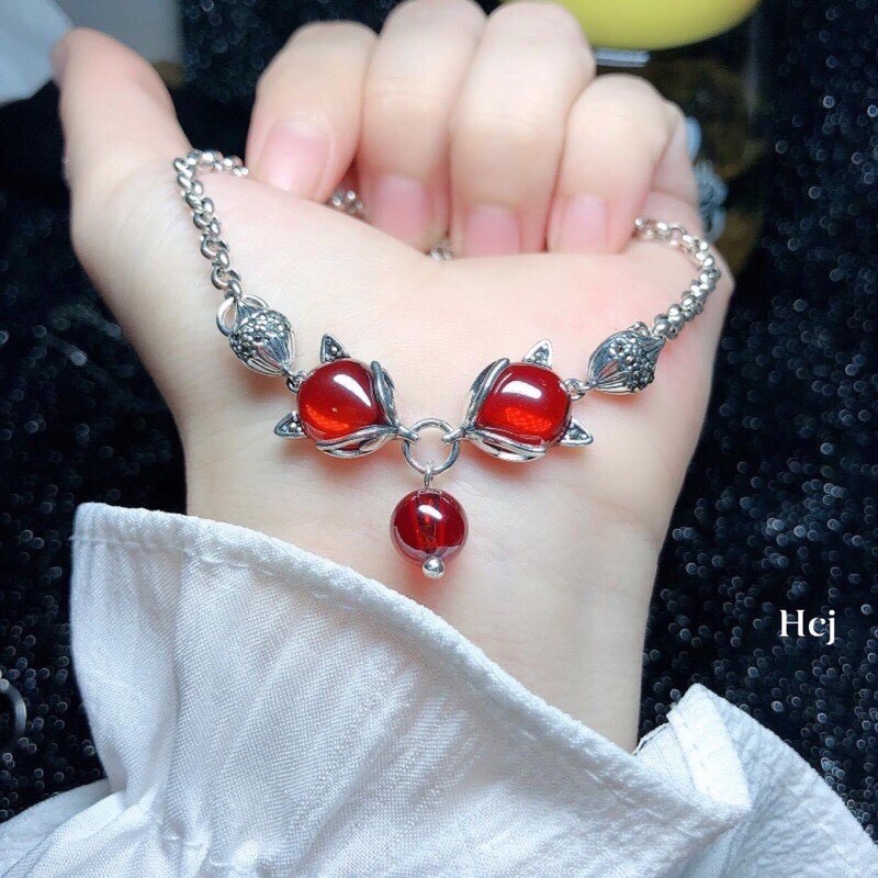 Bộ lắc tay lắc chân hồ ly bạc thái LINH MIU SILVER