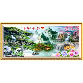 Tranh đính đá cao cấp Phong cảnh Non nước hữu tình VS182