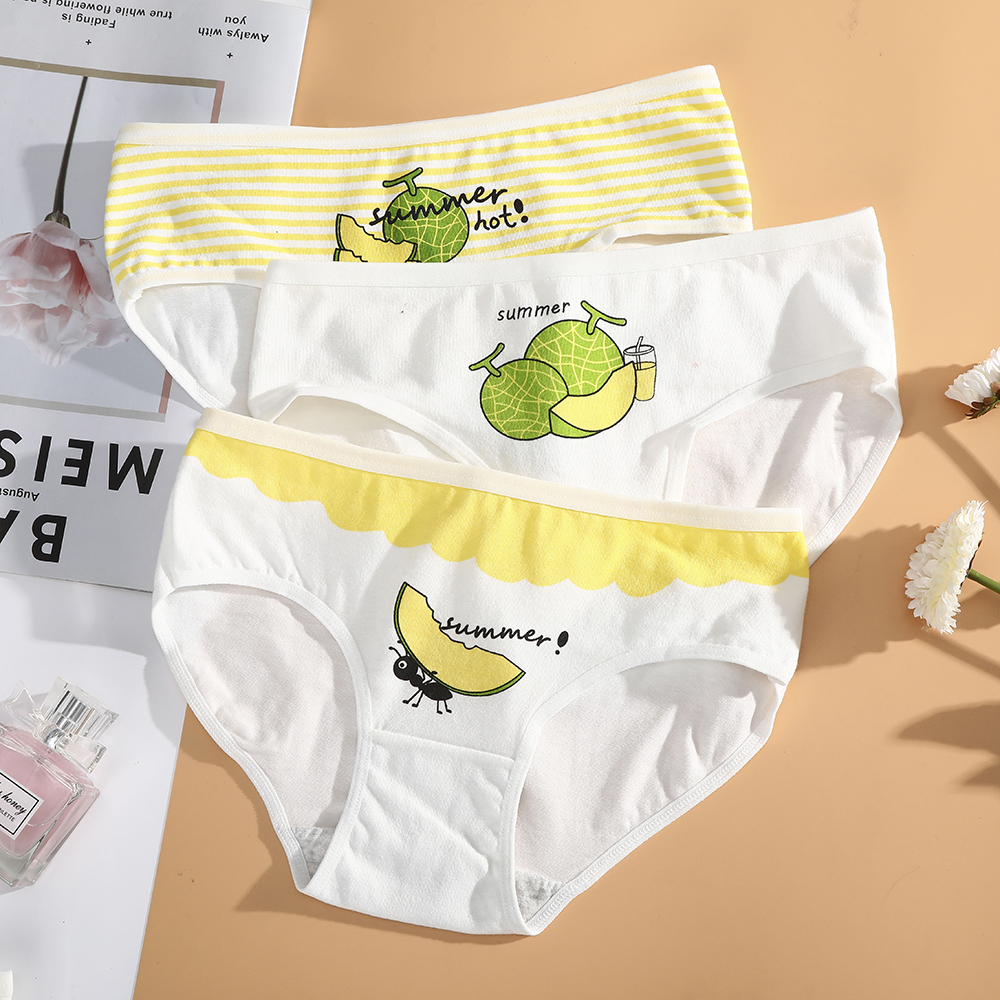 Quần lót cotton Aijolen in họa tiết trái cây đáng yêu cho nữ