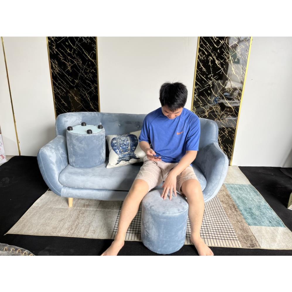 Ảnh thật sofa nỉ khung gỗ tự nhiên nhiều màu sắc tùy chọn -  ghế sôfa kích thước dài 1m8