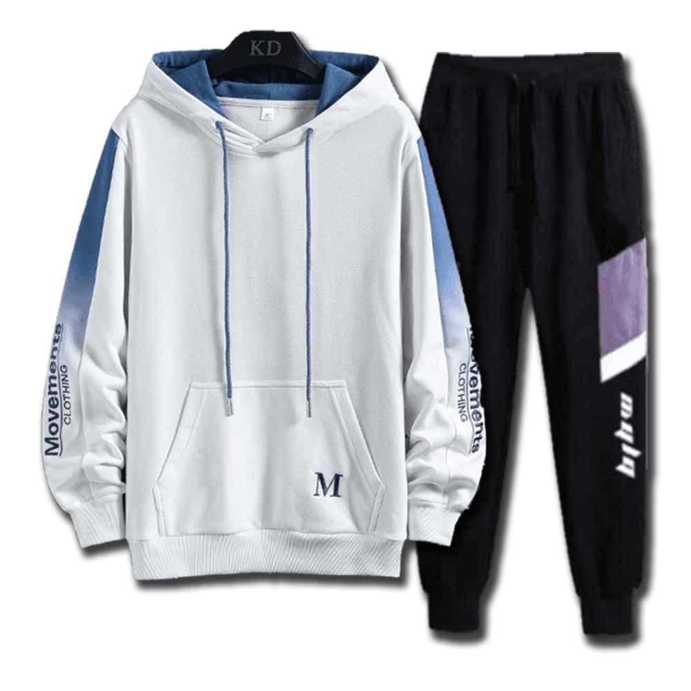 Bộ Đồ Áo Hoodies Nỉ Nam Chữ M Phối Túi Dài Tay Kết Hợp Quần Jogger Bo Gấu Phối Chữ SET NAM 90000185
