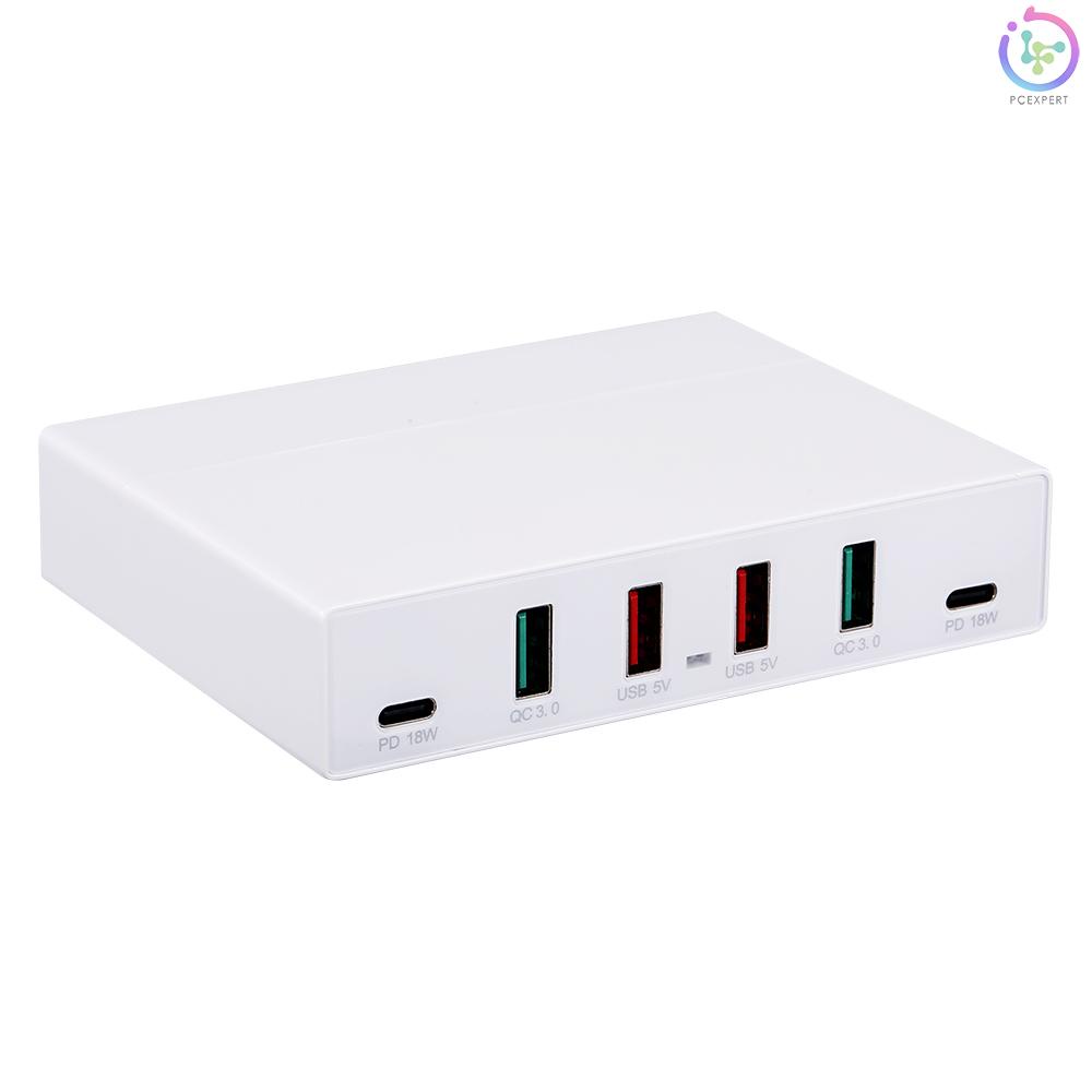 X5 6 Port USB Charger PD+QC3.0  Multifunctional Quick Charging Portable Charger for Mobile Phone/Tablet/Laptop US Plug