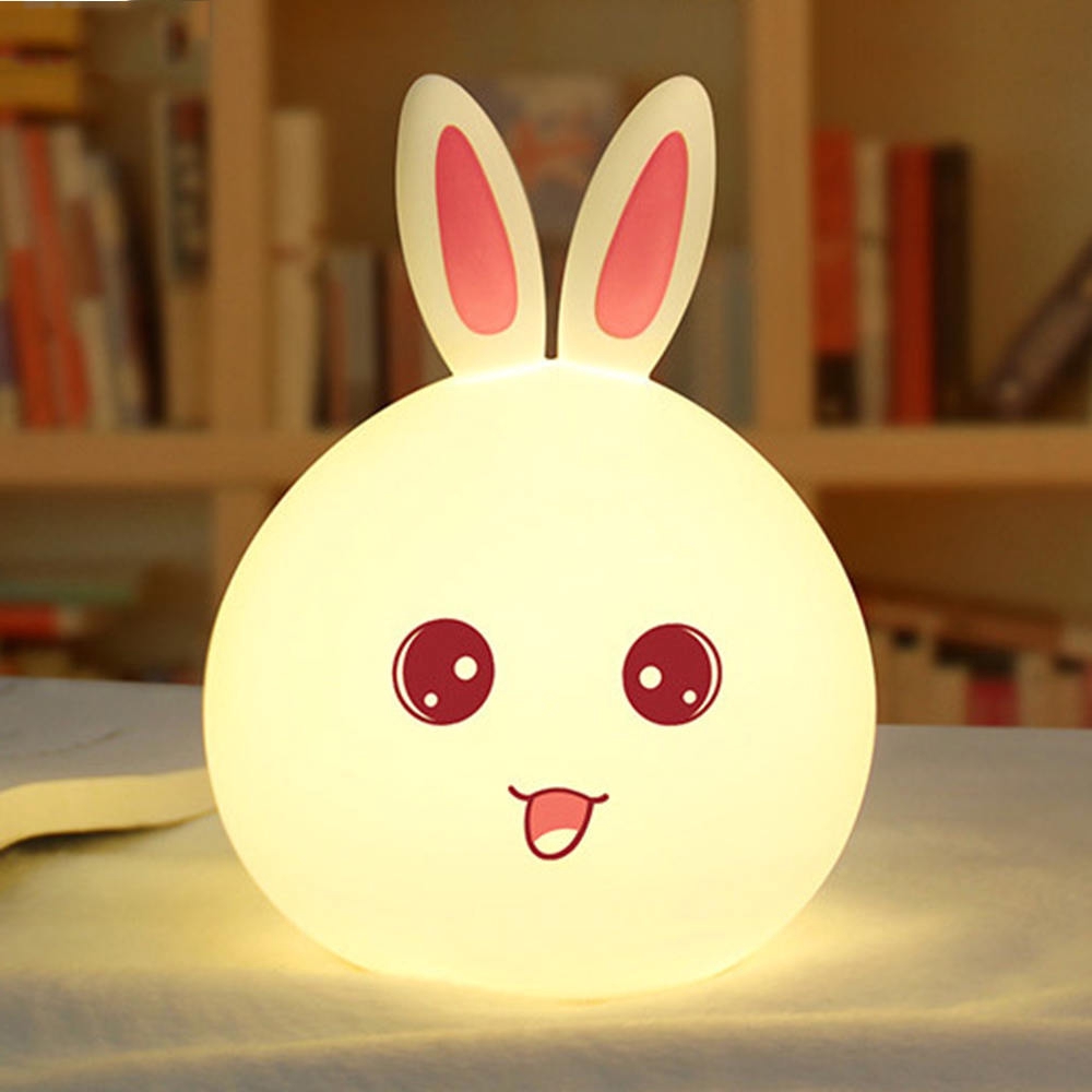 Đèn LED để bàn đổi màu hình con thỏ theo phong cách hoạt hình