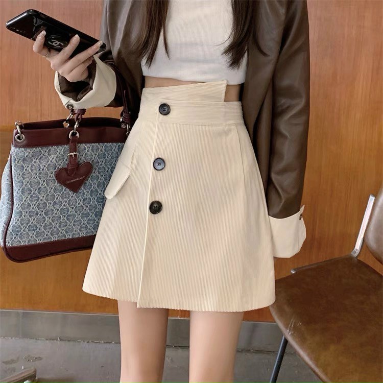 Chân Váy Nhung Chữ A Cạp Cao Vạt Chéo 3 Khuy Hot Trend C044 | BigBuy360 - bigbuy360.vn