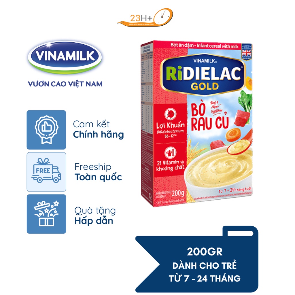 Bột ăn dặm Ridielac Gold nhiều vị 200g