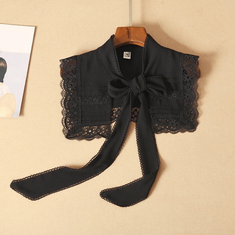 Ivy Khăn Choàng Cổ Giả Thêu Hoa Rỗng Buộc Dây Hình Cánh Hoa Thắt Nơ Có Thể Tháo Rời Cho Nữ G