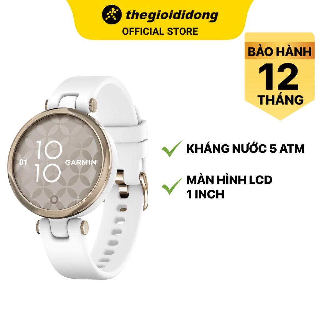 Đồng hồ thông minh Garmin Lily Trắng kháng nước 5ATM đo nồng độ SPO2 màn hình LCD 1.0&quot; - Chính hãng BH 12 tháng