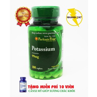 Viên uống bổ sung Kali Puritan's Pride Potassium Citrate 100 viên