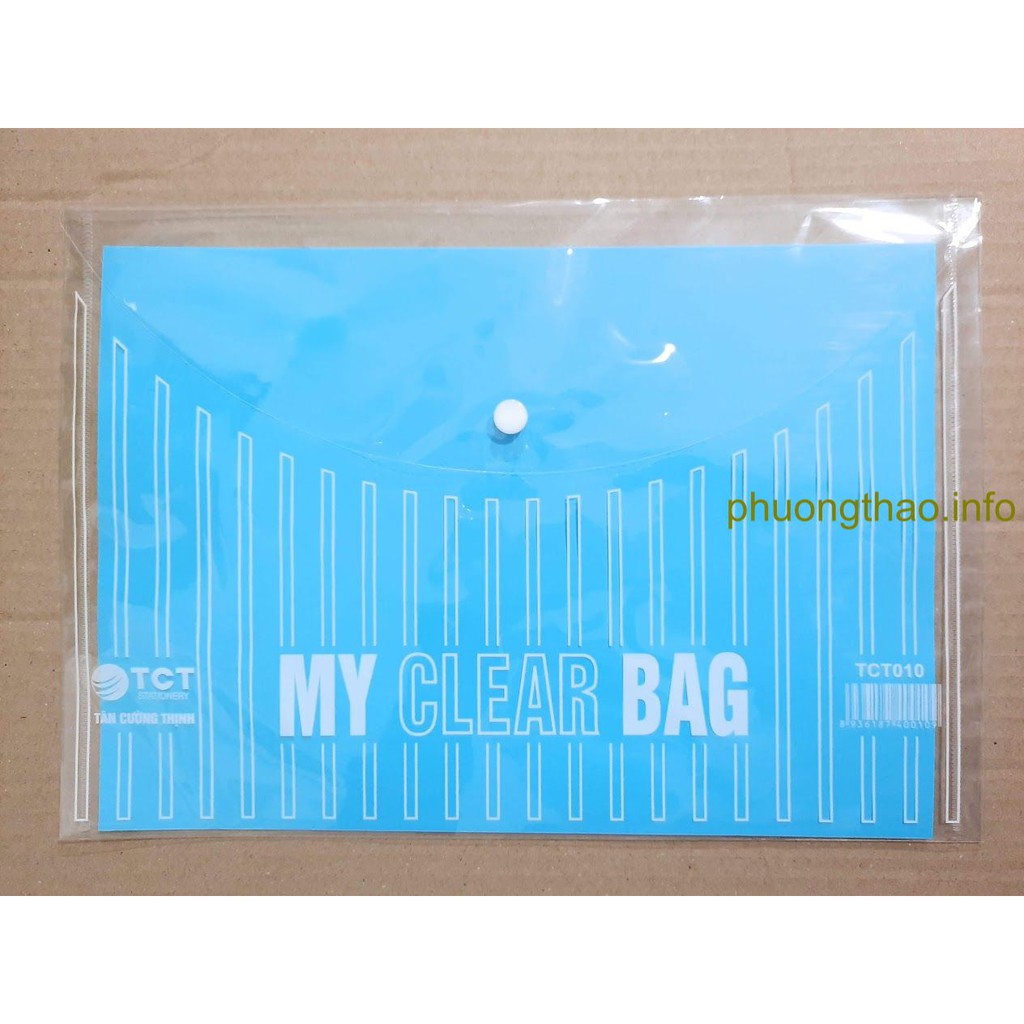 10 Túi My clear bag, túi khuy bấm đựng hồ sơ khổ A4 ( TCT010 )Loại dày đẹp.