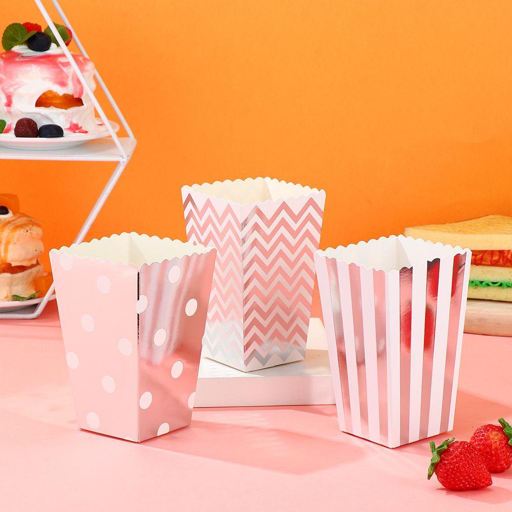 WATTLE Set 6 Hộp Đựng Bắp Rang Bơ Dùng Một Lần Màu Vàng Hồng Thiết Kế Đơn Giản Sáng Tạo