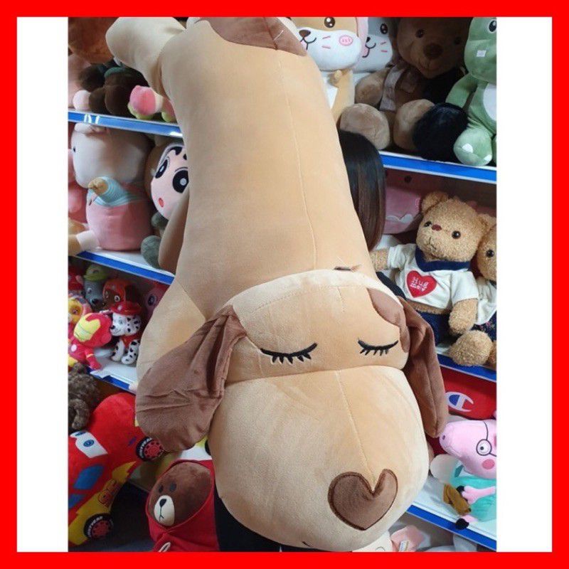 Gấu Bông Chó Mũi Tim Cao Cấp Thú Nhôi Bông Chó Ngủ Siêu Mềm Mịn Dễ Thương