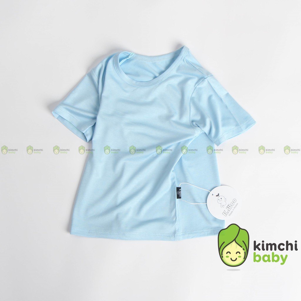 Áo Thun Bé Gái, Bé Trai KIMCHIBABY Vải Thun Lạnh Xuất Hàn, Áo Thun Trẻ Em Cộc Tay Mặc Hè Minky Mom MKMA2106