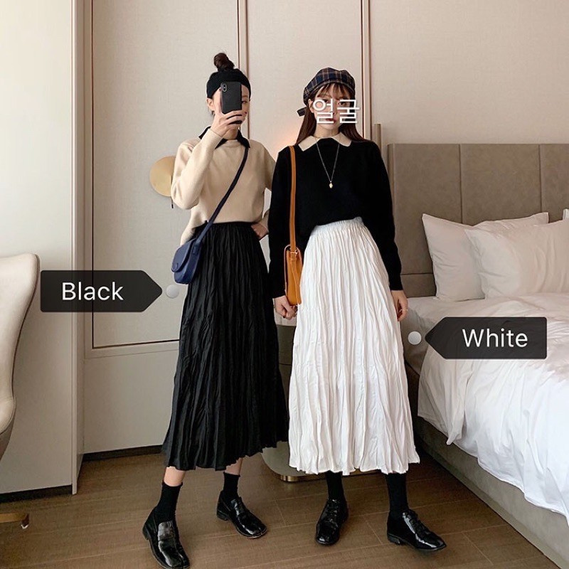 HOT Chân váy Uzanggg hai màu đen trắng chuẩn xịn | BigBuy360 - bigbuy360.vn