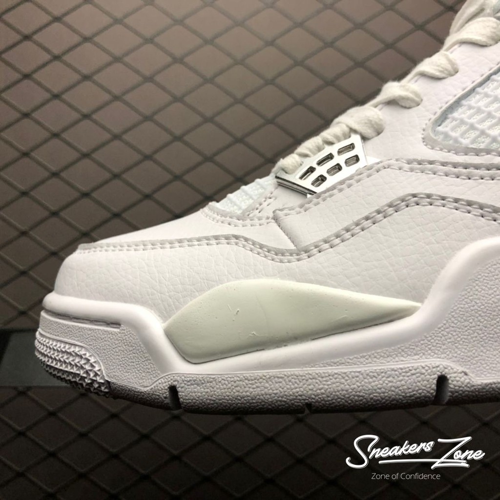 Giày Thể Thao AIR JORDAN 4 Retro Pure Money Full Trắng Cổ Thấp Cực Phong Cách Cho Cả Nam Và Nữ Sneakers World