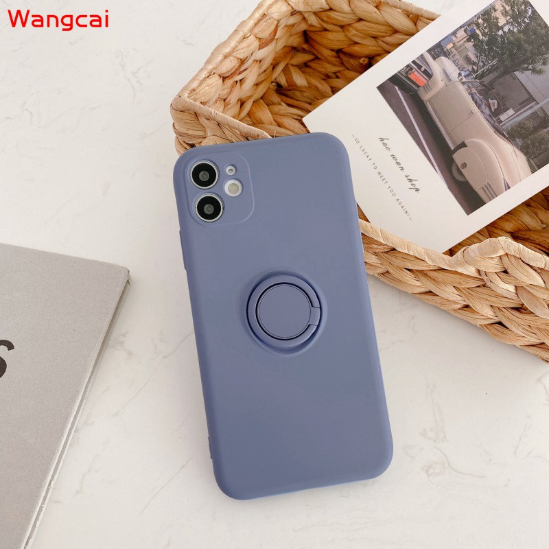 Ốp điện thoại TPU silicon mềm gắn giá đỡ dạng nhẫn nhiều màu sắc dễ thương cho Samsung Galaxy Note 20 Ultra 10 10+ Plus