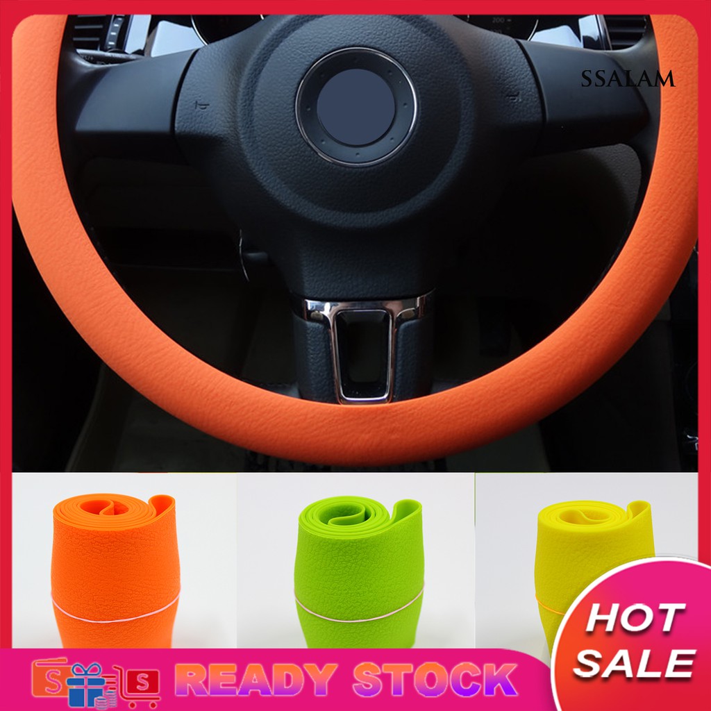 Vỏ Bọc Vô Lăng Xe Hơi Bằng Silicon Màu Trơn Chống Trượt