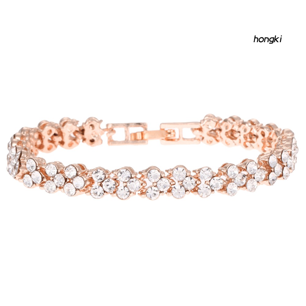 Vòng đeo tay đính kim cương giả lấp lánh thời trang cho nữ tùy chọn màu sắc