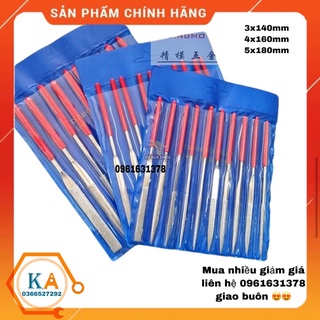 Bộ dũa mài kim loại hợp kim đa năng 10 cây các size 5x180mm, 4x160mm, 3x140mm, dũa kim cương loại xịn chính hãng DIAMOND