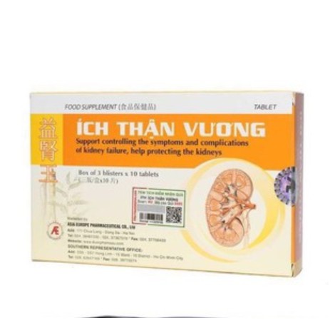 ÍCH THẬN VƯƠNG - HIỆU QUẢ CHO NGƯỜI SUY THẬN ( TÍCH ĐIỂM )