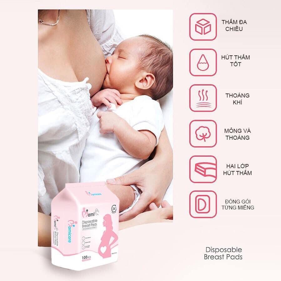 Thấm sữa Mami Care Hàn Quốc siêu thấm hút túi 30, 100 miếng cao cấp