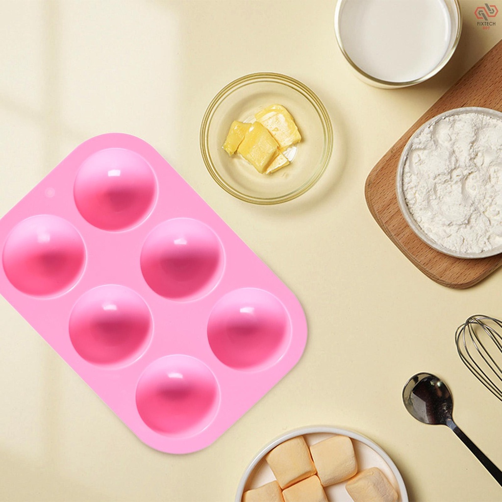 Khuôn Silicone Làm Bánh Hình Bán Nguyệt 6 Lỗ Không Dính Diy