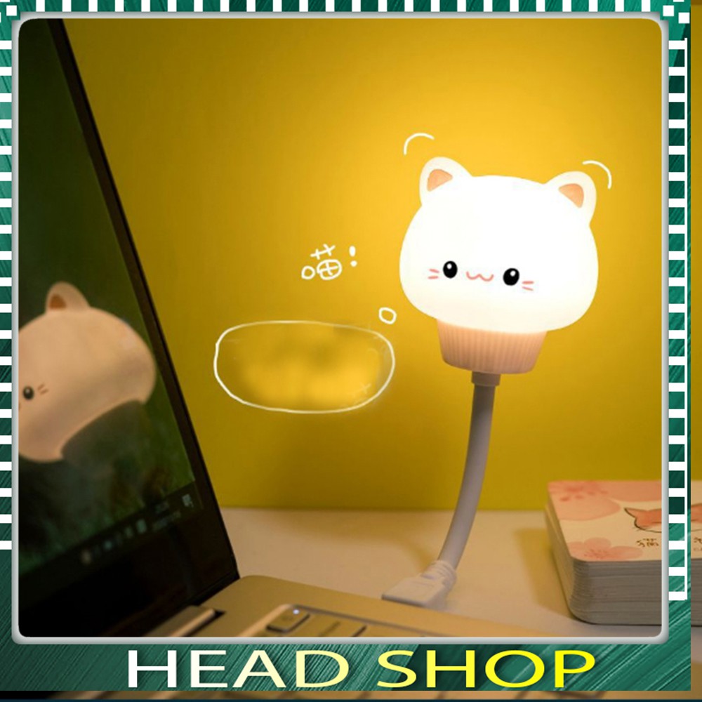 Đèn ngủ Hình Thú Dễ Thương V005 mini có điều khiển từ xa remote cổng usb hình thú Ánh Sáng Vàng HEADSHOP