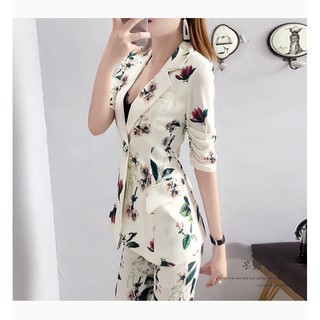 Set bộ vest họa tiết tay lỡ xinh sắn sl349321sl