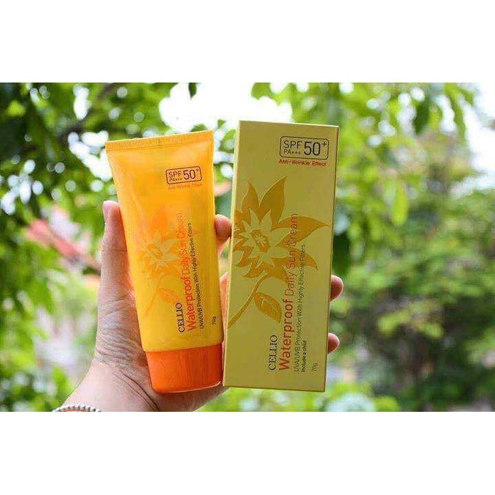 [Chính hãng] Kem Chống Nắng Cellio Waterproof Daily Sun Cream SPF50 70g