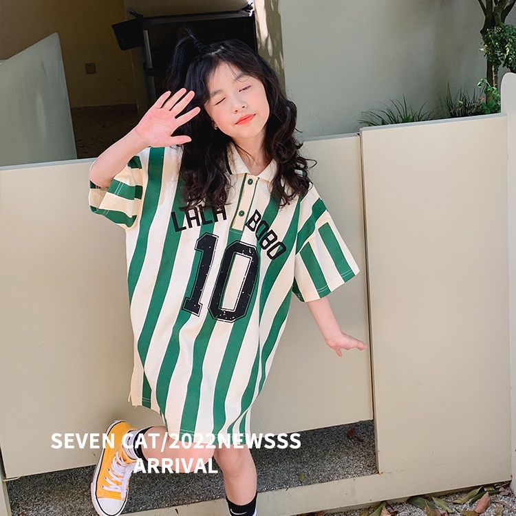 Nước Banniang❄️️Đầm POLO 100% Cotton Thời Trang Mùa Hè Phong Cách Hàn Quốc Mới Cho Bé Gái 2022