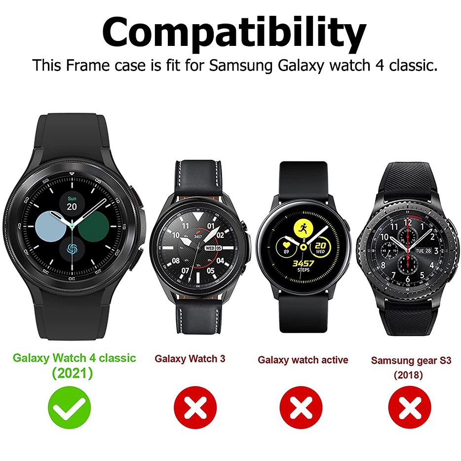Miimall Samsung Galaxy Watch 4 Classic 42mm 46mm Ốp Lưng,Mềm TPU Mạ Điện Thoáng Khí Nửa Gói Chống Rơi Vỏ Bảo Vệ Cho Galaxy Watch 4 Classic Case
