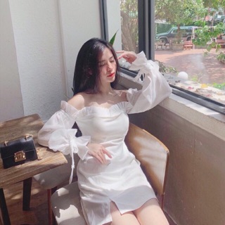 ❤️ Đầm Kiểu Tay Phồng Thắt Nơ ( kèm ảnh thật )