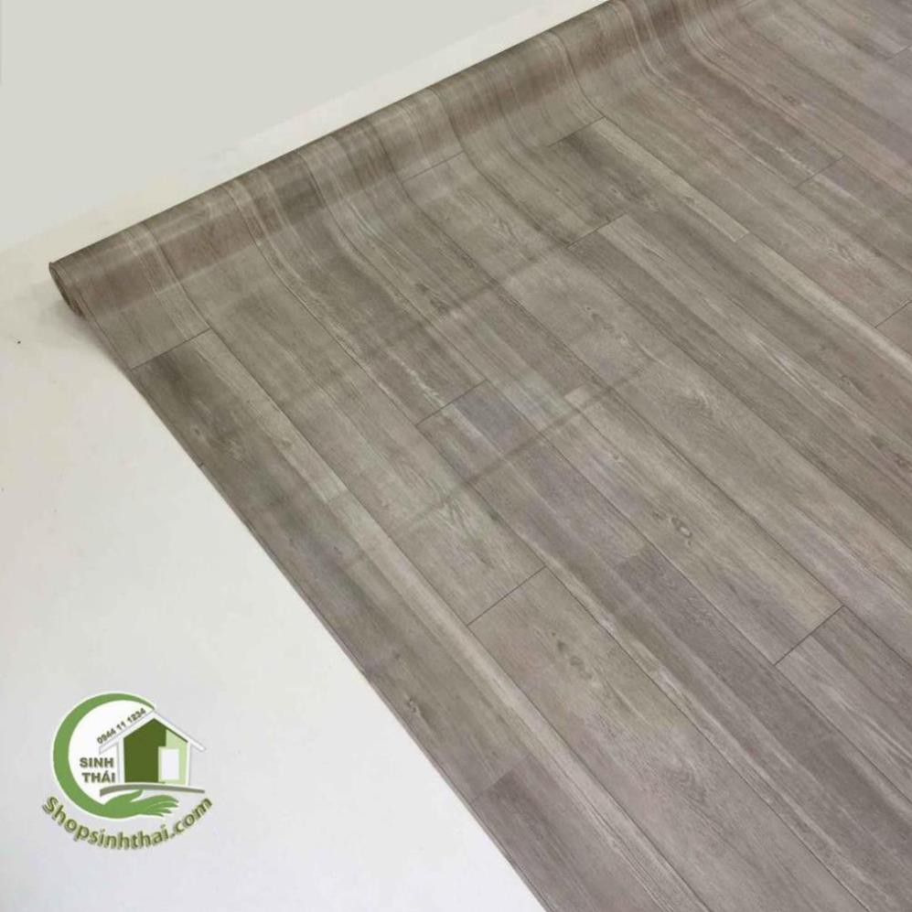 Thảm nhựa vân gỗ - simili trải sàn giả gỗ màu xám - bề mặt nhám