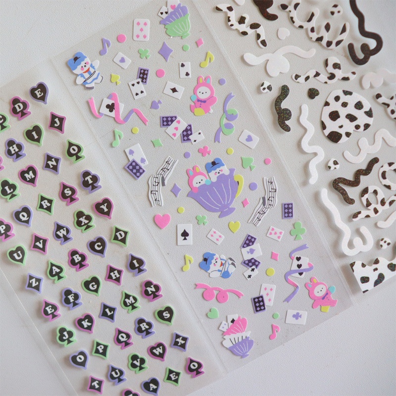 Set 2 Sticker PVC Dán Trang Trí Chai Nước / Sổ Tay / Điện Thoại