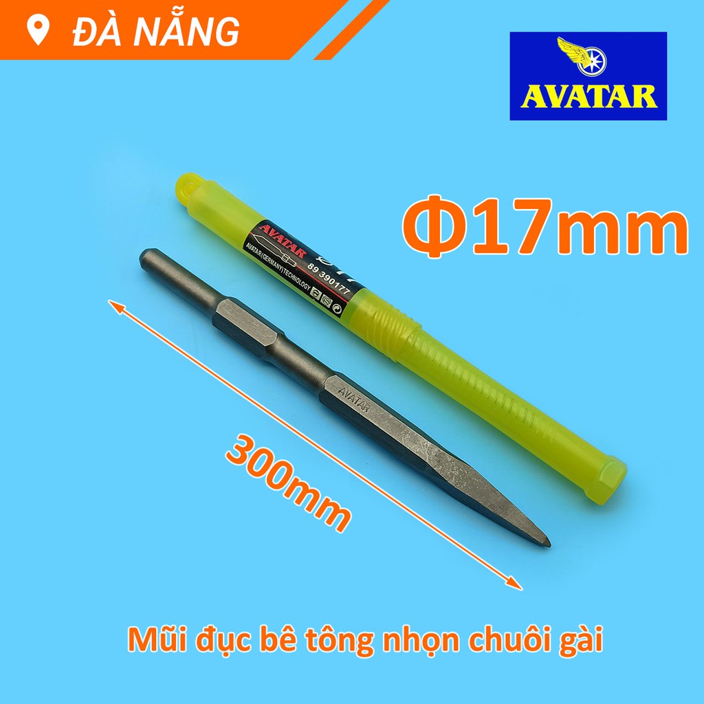 Mũi đục bê tông nhọn chuôi gài Avatar Φ17mm dài 300mm