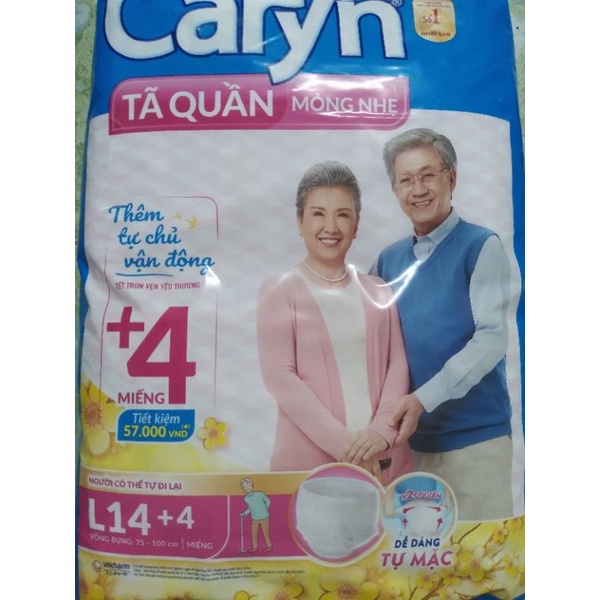 Tã quần Caryn L14 + 2 người già loại mỏng nhẹ
