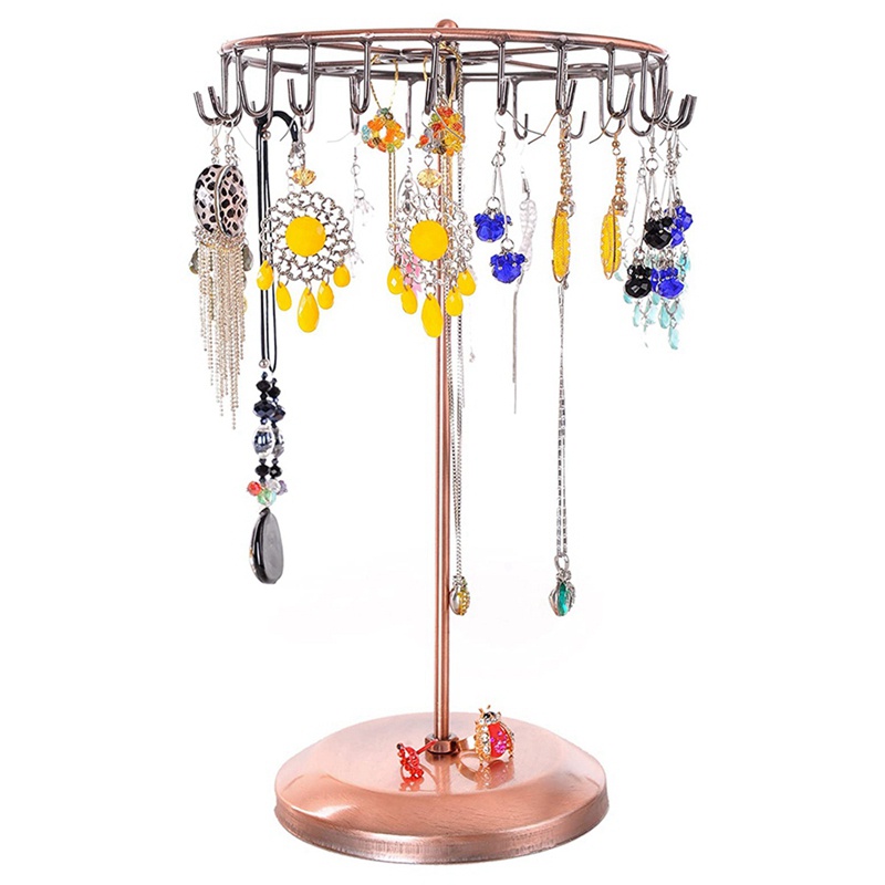 Giá Kim Loại Màu Đen 13.3 Inch Dạng Xoay Dùng Để Đựng Trang Sức / Vòng Cổ /