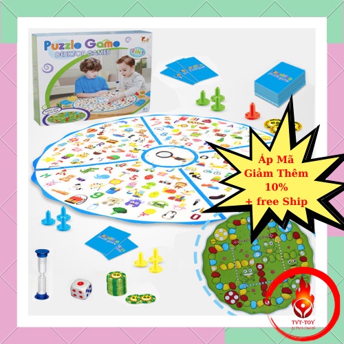 Bộ Đồ chơi 2 trong 1 Thám tử Hình Ảnh - Cờ cá ngựa board game giải trí giáo dục tương tác đối kháng giảm stress cho bé