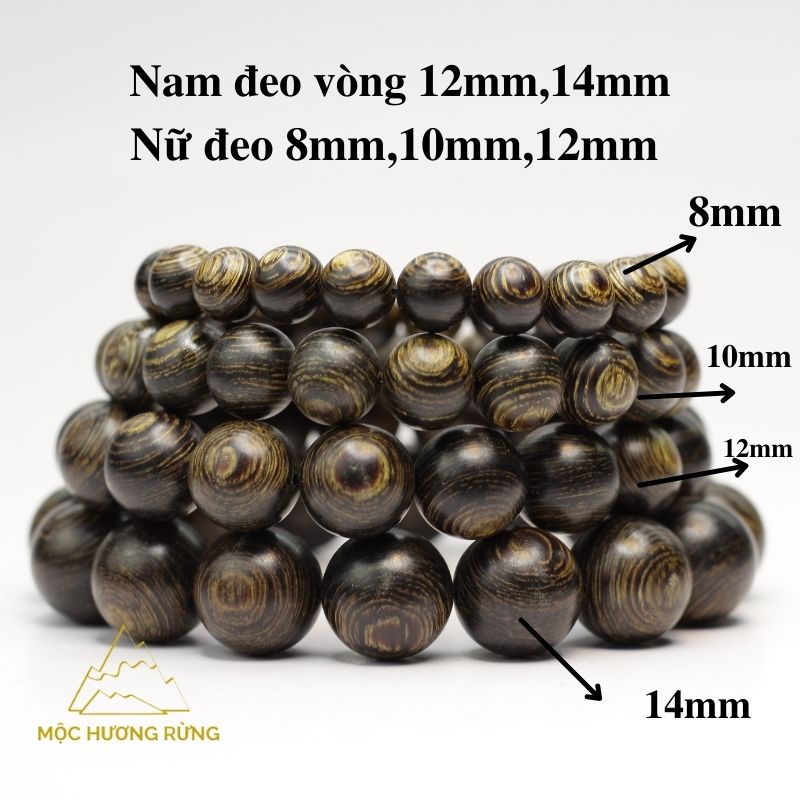 Vòng Trầm Hương Hạt Tròn Đơn Sánh Chìm
