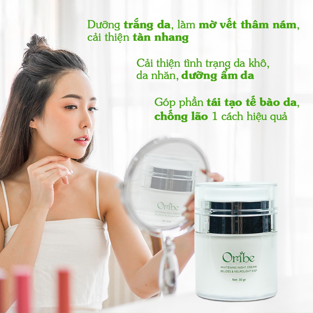 Kem Dưỡng Da Ban Đêm Oribe Trắng Mịn Nâng Tone Sáng Hồng 30g