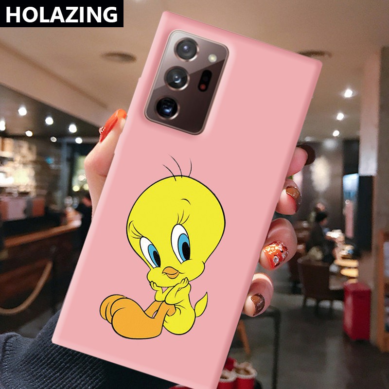 Samsung Galaxy A02S A21S A42 A31 A12 S8 Plus A7 2018 A750 iPhone 6S 6 Candy Color Phone Cases vỏ điện thoại TweetyBird Soft Silicone Cover