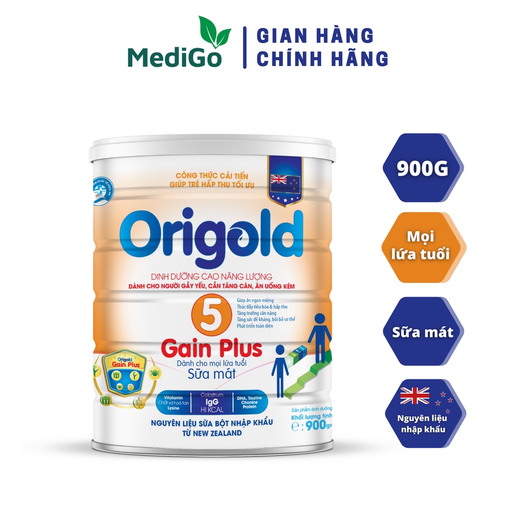 Sữa bột Origold Gain Plus dành cho người gầy, cần tăng cân