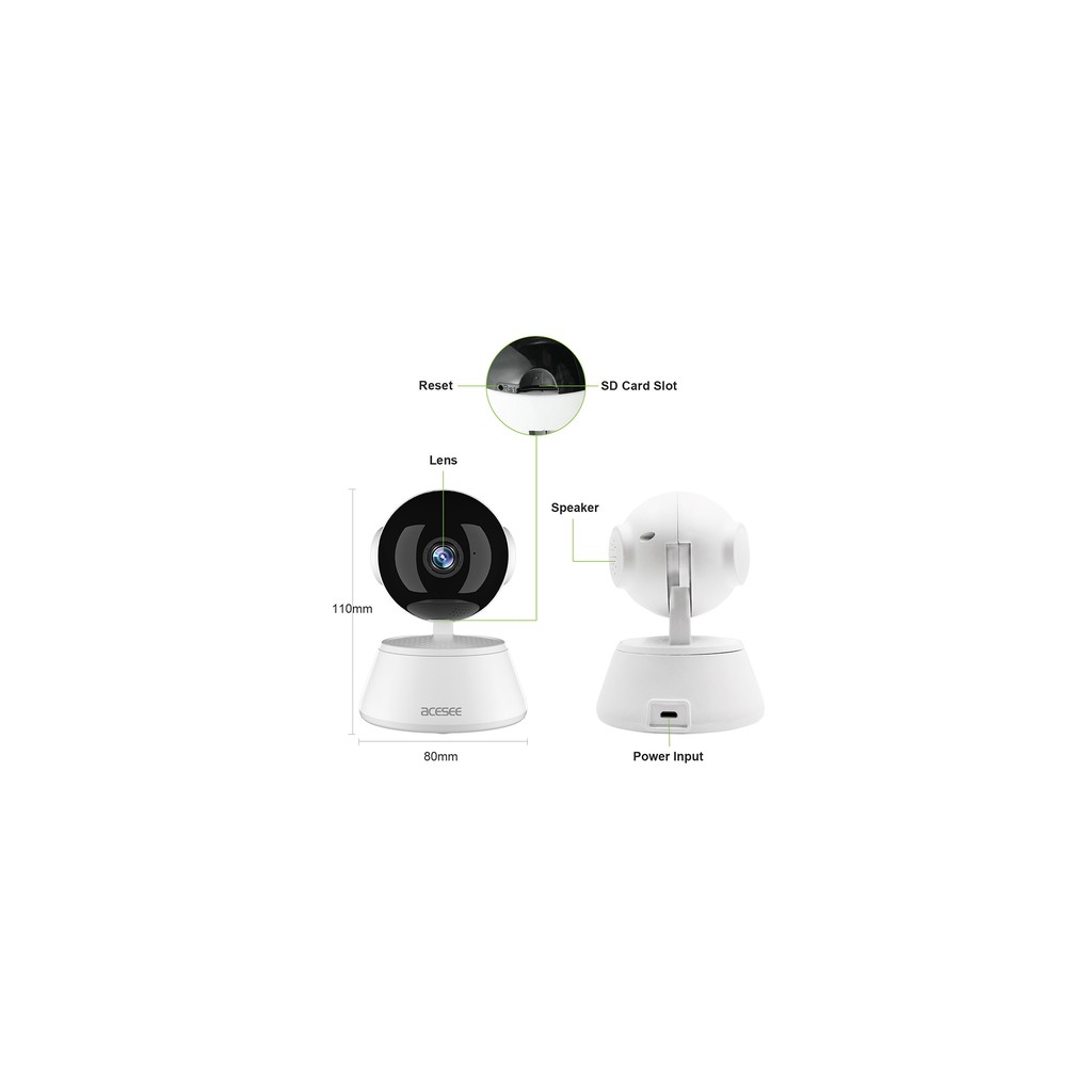  Camera WIfi Acesee AC05 trong nhà , đàm thoại 2 chiều góc nhìn cực rộng full HD