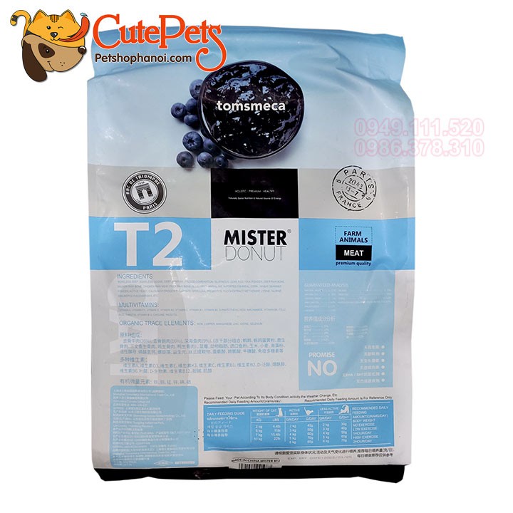 Thức ăn mèo Mister Donut T2 Indoor túi 9kg - Petshop Hà Nội